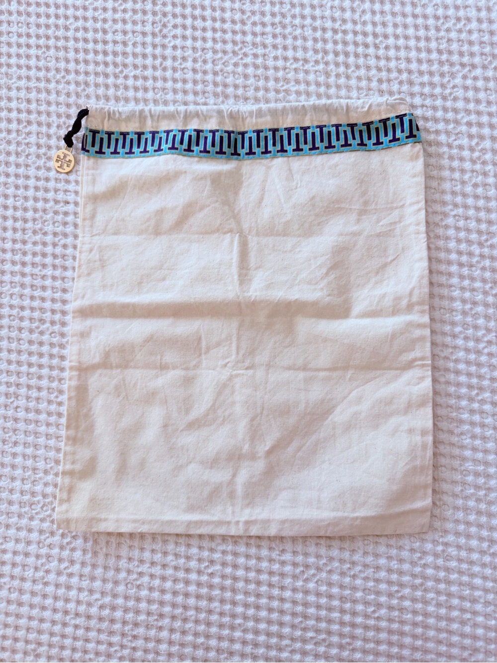 Tory Burch Logo Drawstring Dust Bag Storage Pouch 14.5” x 12”